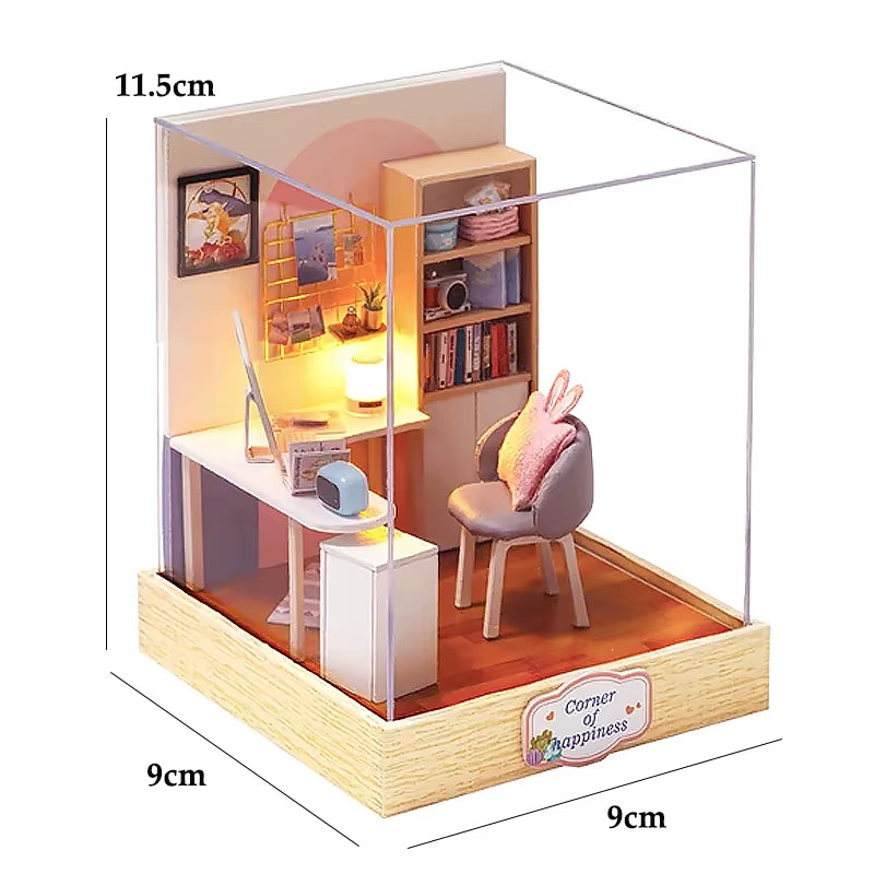 Magical Doll House Wooden Miniature DIY Assembly Building Model Kit Production of Small Room Toys Decorations with Furniture