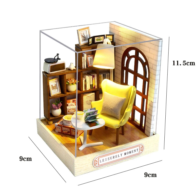 Magical Doll House Wooden Miniature DIY Assembly Building Model Kit Production of Small Room Toys Decorations with Furniture