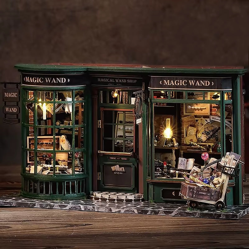 Magical Doll House Wooden Miniature DIY Assembly Building Model Kit Production of Small Room Toys Decorations with Furniture