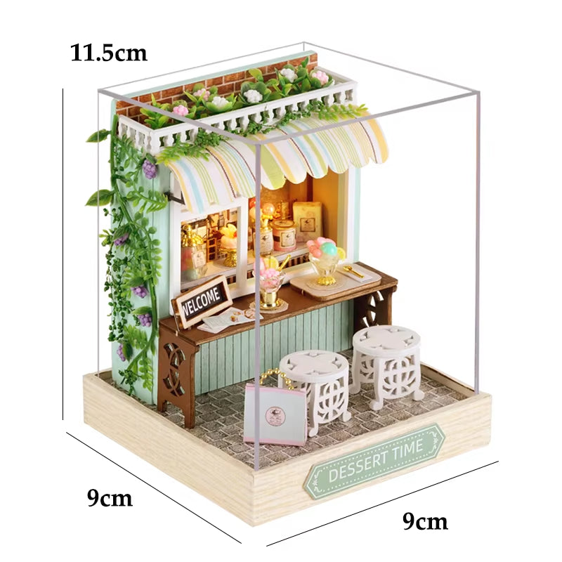 Magical Doll House Wooden Miniature DIY Assembly Building Model Kit Production of Small Room Toys Decorations with Furniture